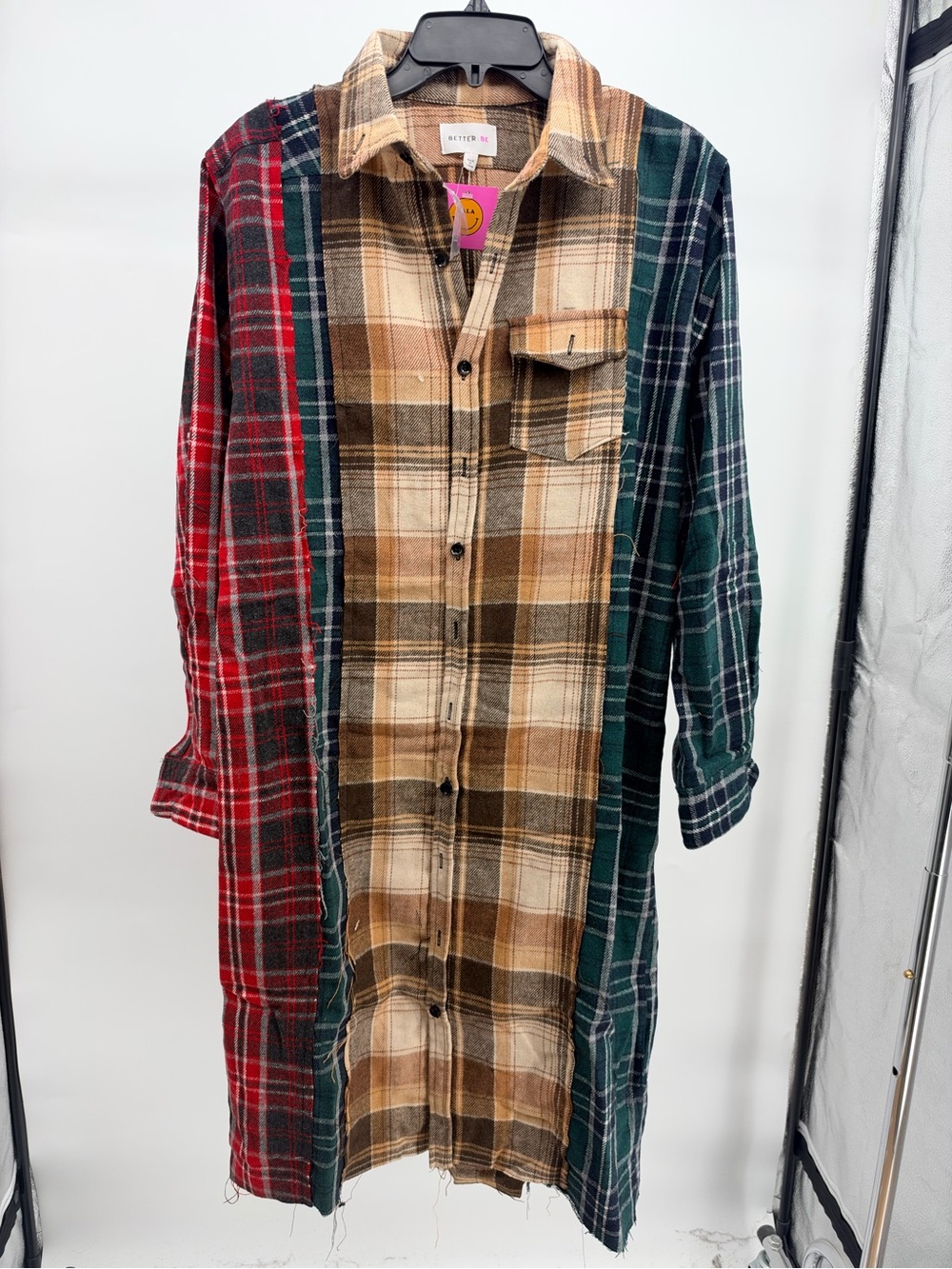Better Be Multicolor Plaid Button-Down Long Shirt
